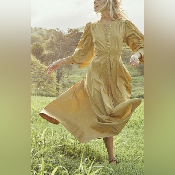 DOEN Edlynne Maxi Dress Organic Poplin Oregano Size XS - Picture 5 of 12